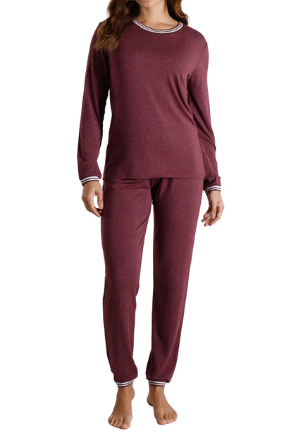 TOM TAILOR Damen Pyjama rot uni