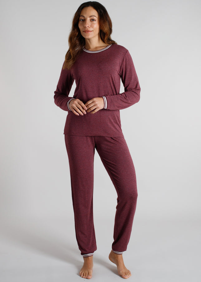 TOM TAILOR Damen Pyjama rot uni