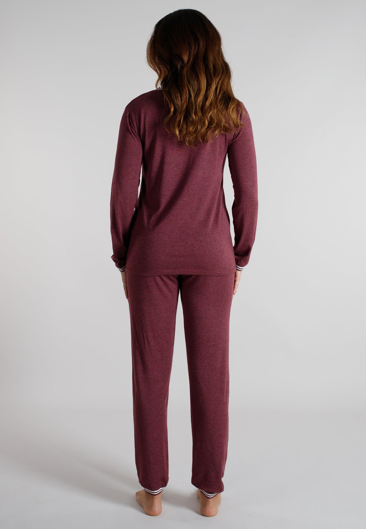 TOM TAILOR Damen Pyjama rot uni