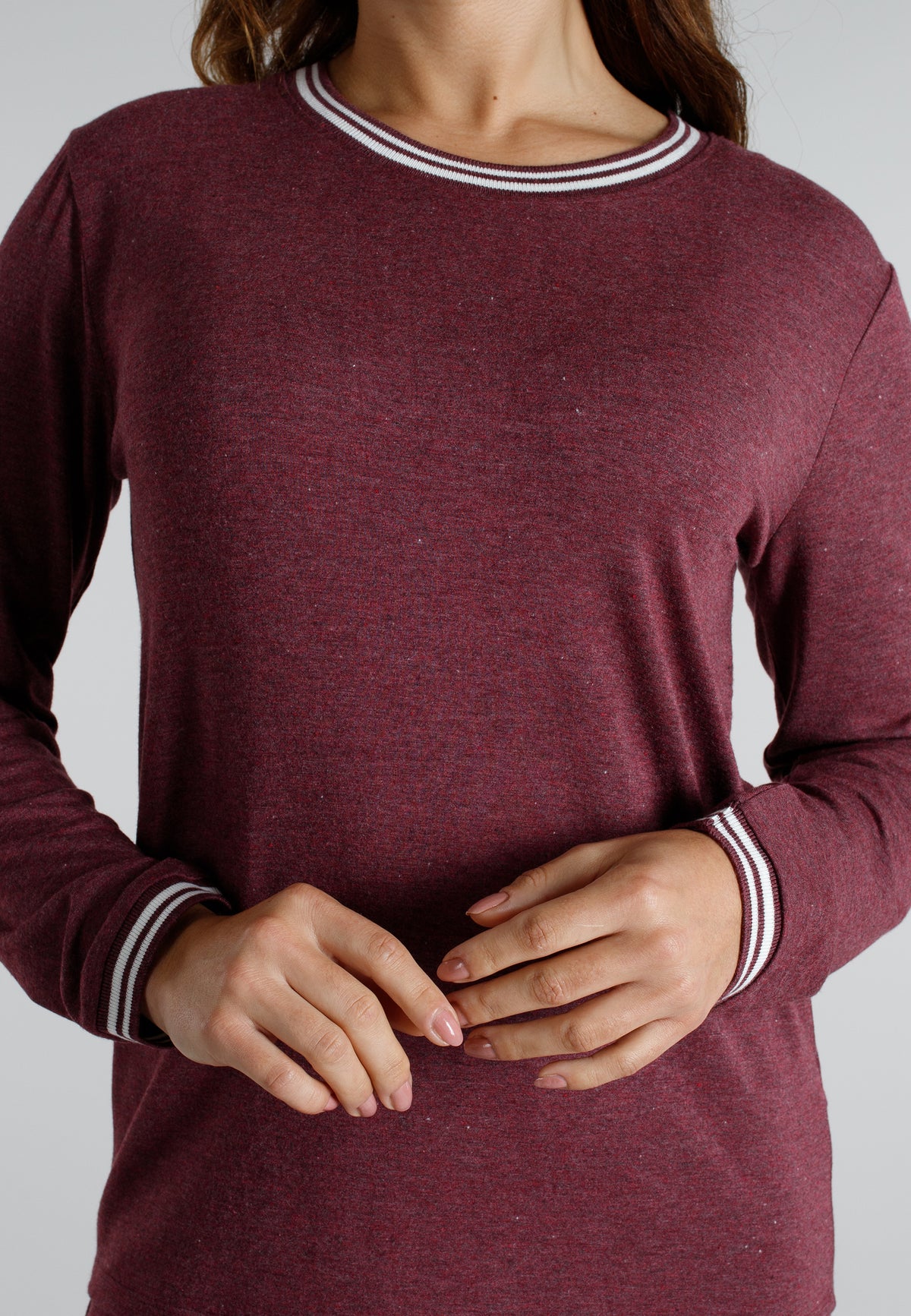 TOM TAILOR Damen Pyjama rot uni