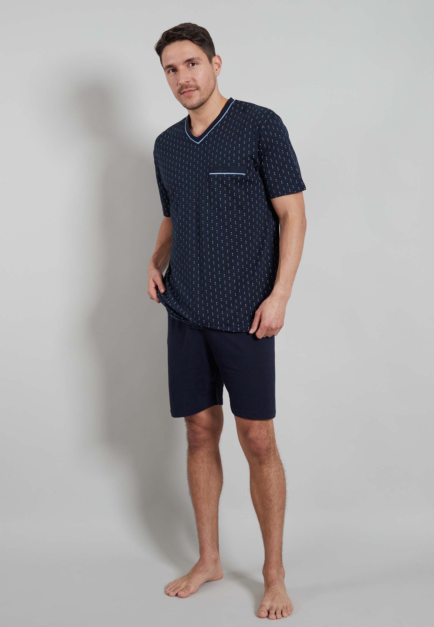 GÖTZBURG Herren Shorty blau bedruckt