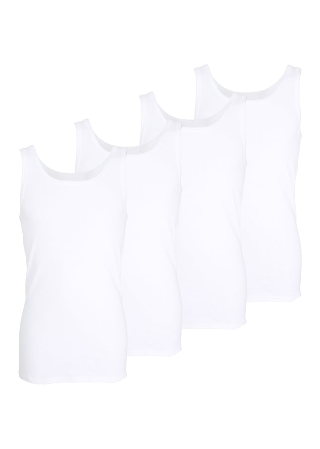 GÖTZBURG Herren Tank-Top weiß uni 4er Pack