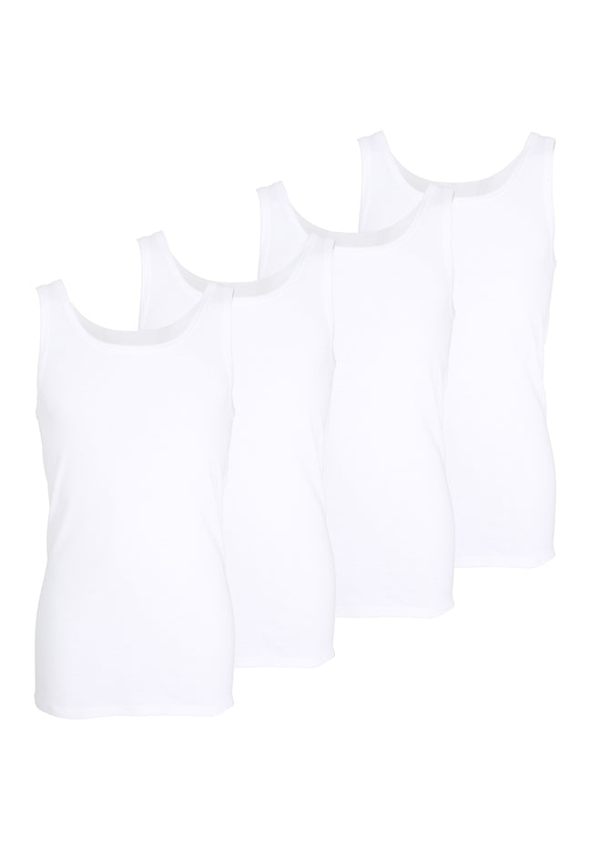 GÖTZBURG Herren Tank-Top weiß uni 4er Pack