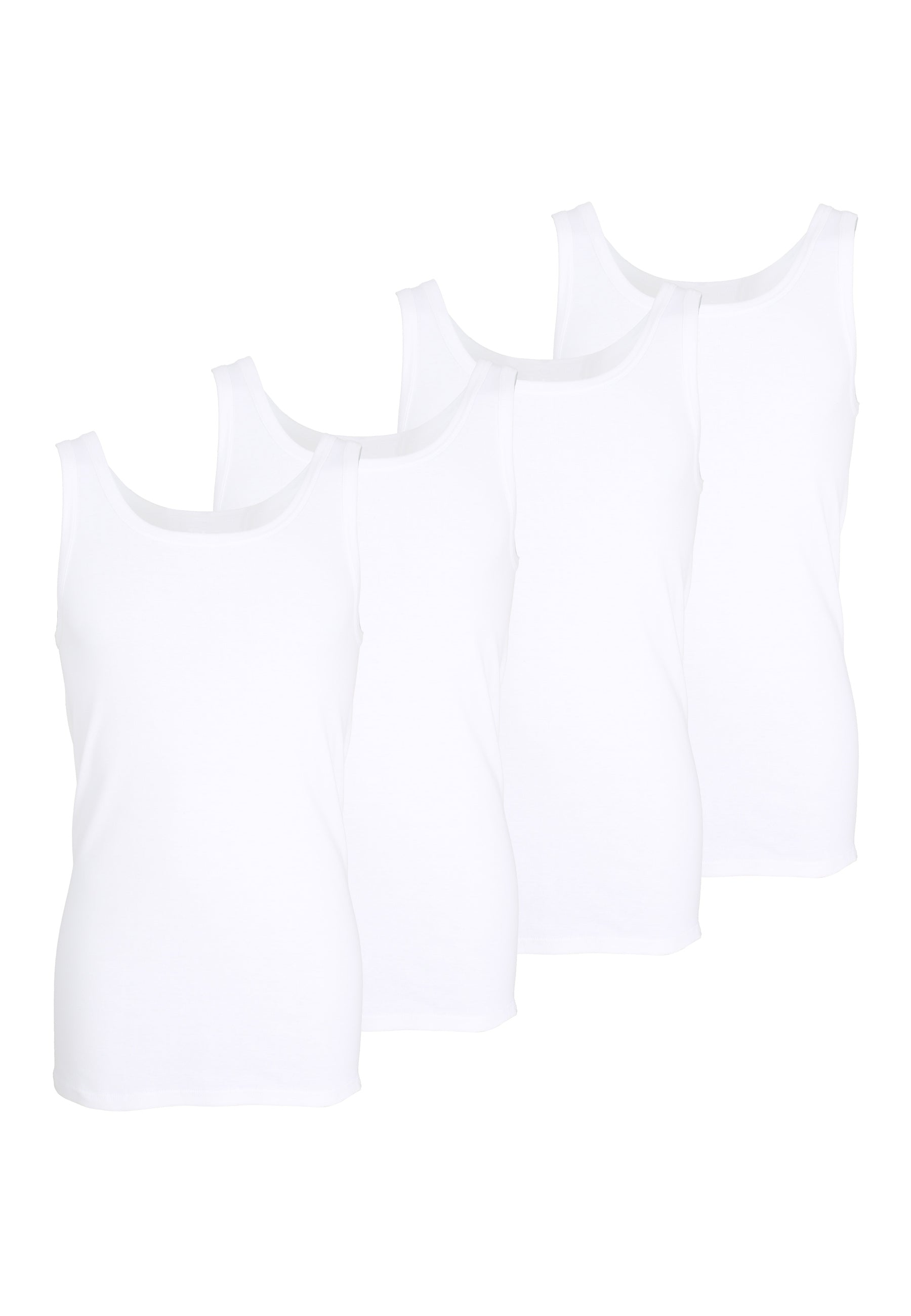 GÖTZBURG Herren Tank-Top weiß uni 4er Pack