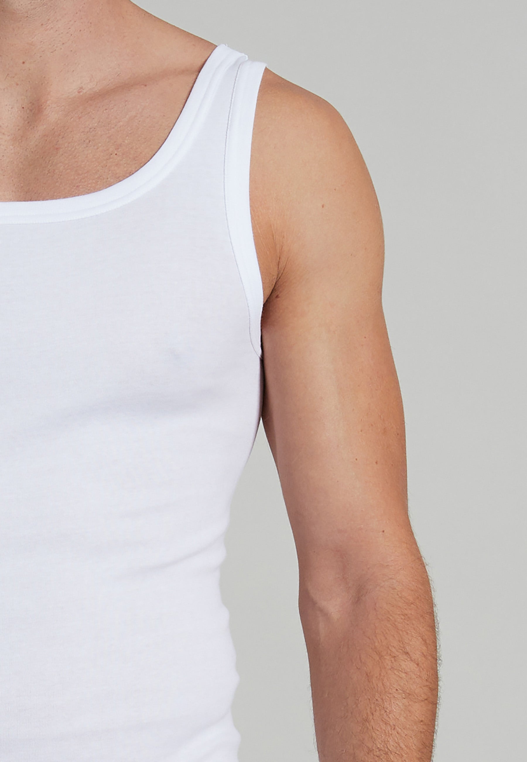 GÖTZBURG Herren Tank-Top weiß uni 4er Pack