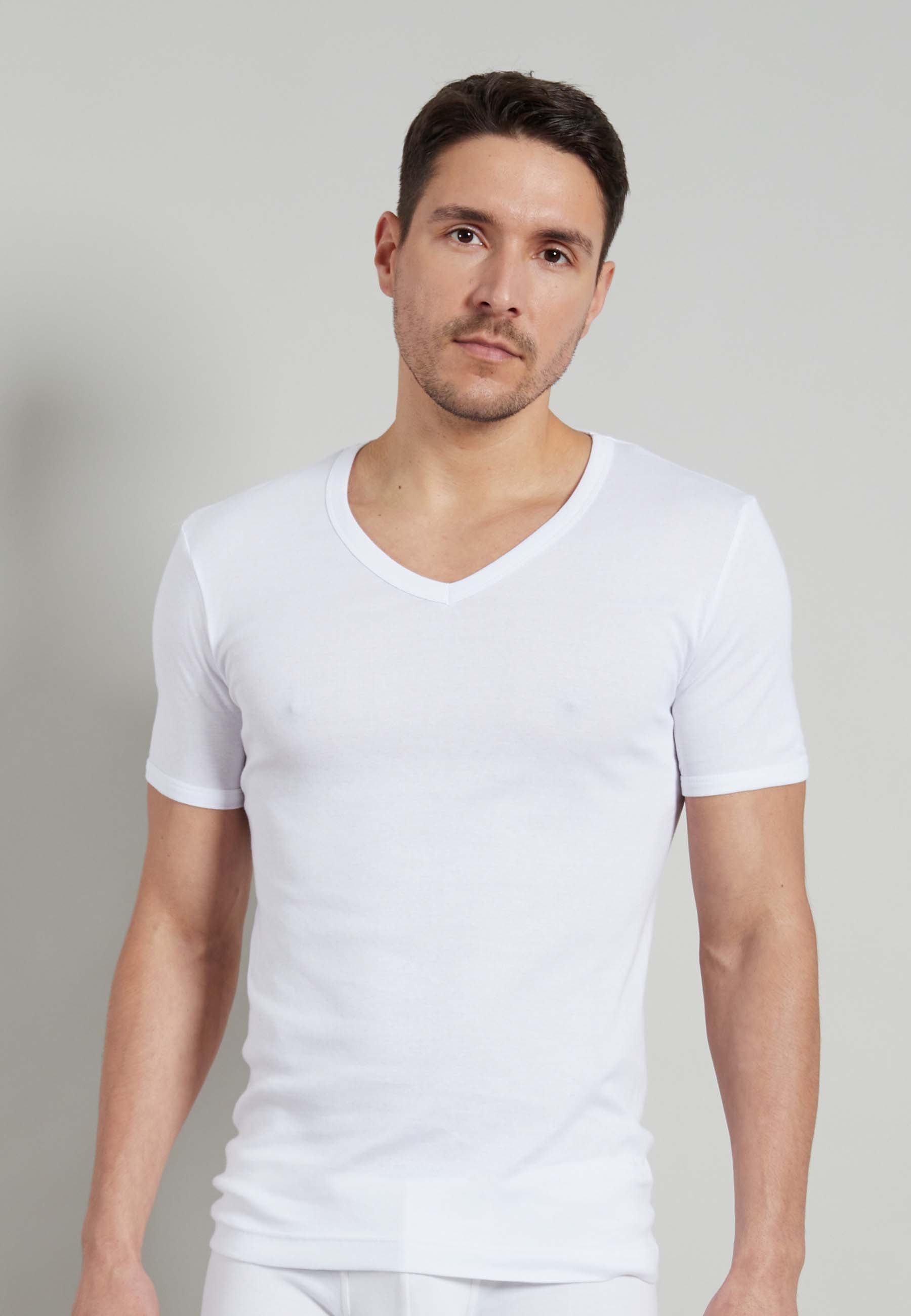 GÖTZBURG Herren T-Shirt weiß uni 4er Pack