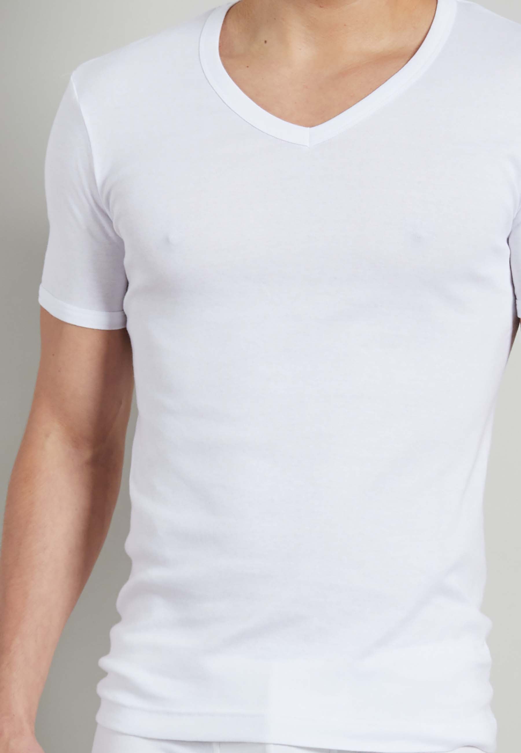 GÖTZBURG Herren T-Shirt weiß uni 4er Pack