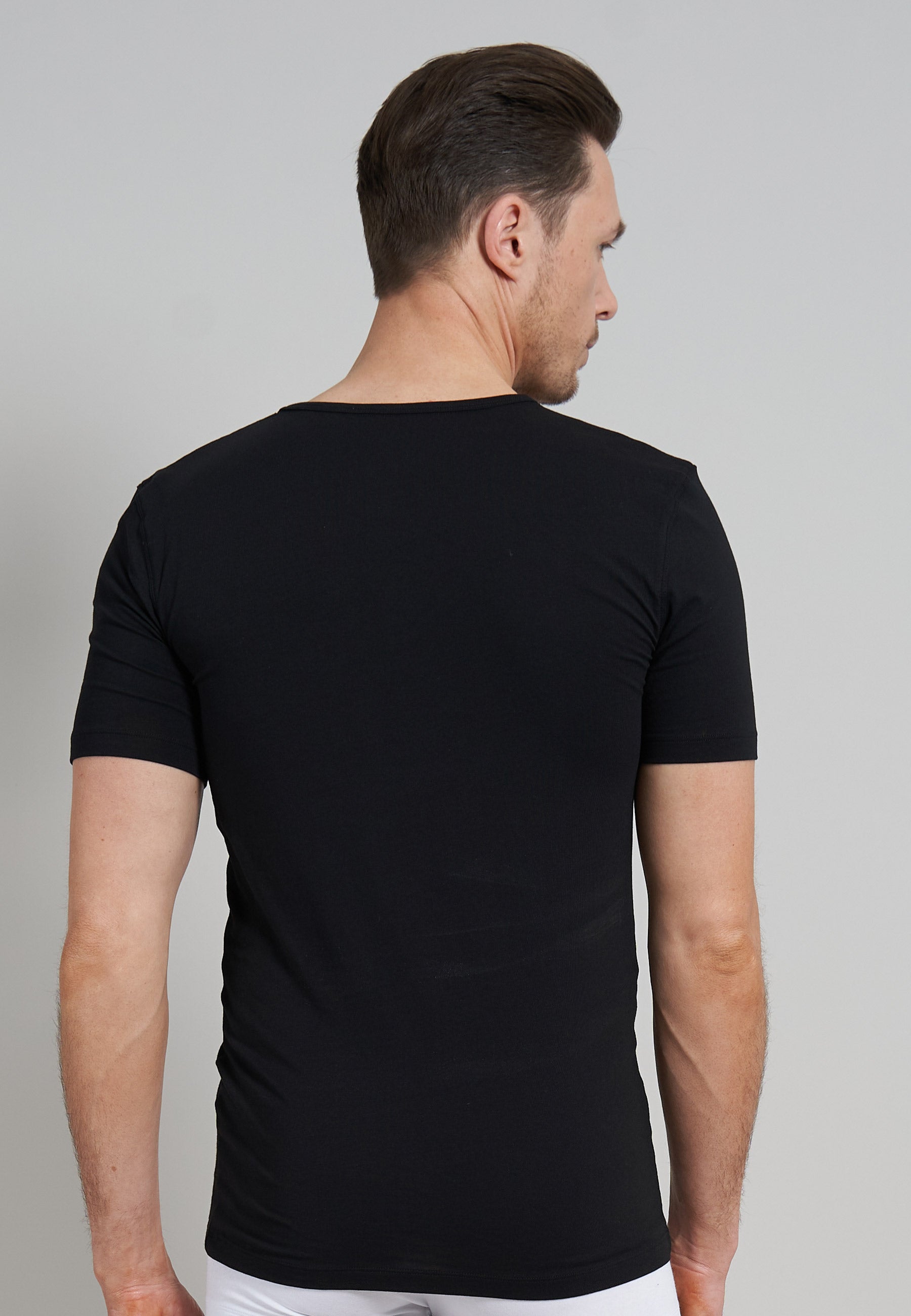 GÖTZBURG Herren T-Shirt schwarz uni 4er Pack