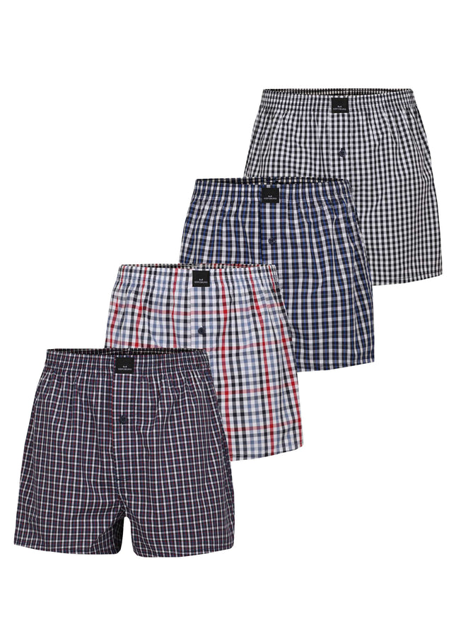 GÖTZBURG Herren Boxershort blau 4er Pack