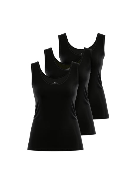 GÖTZBURG Damen Unterhemd schwarz uni 3er Pack