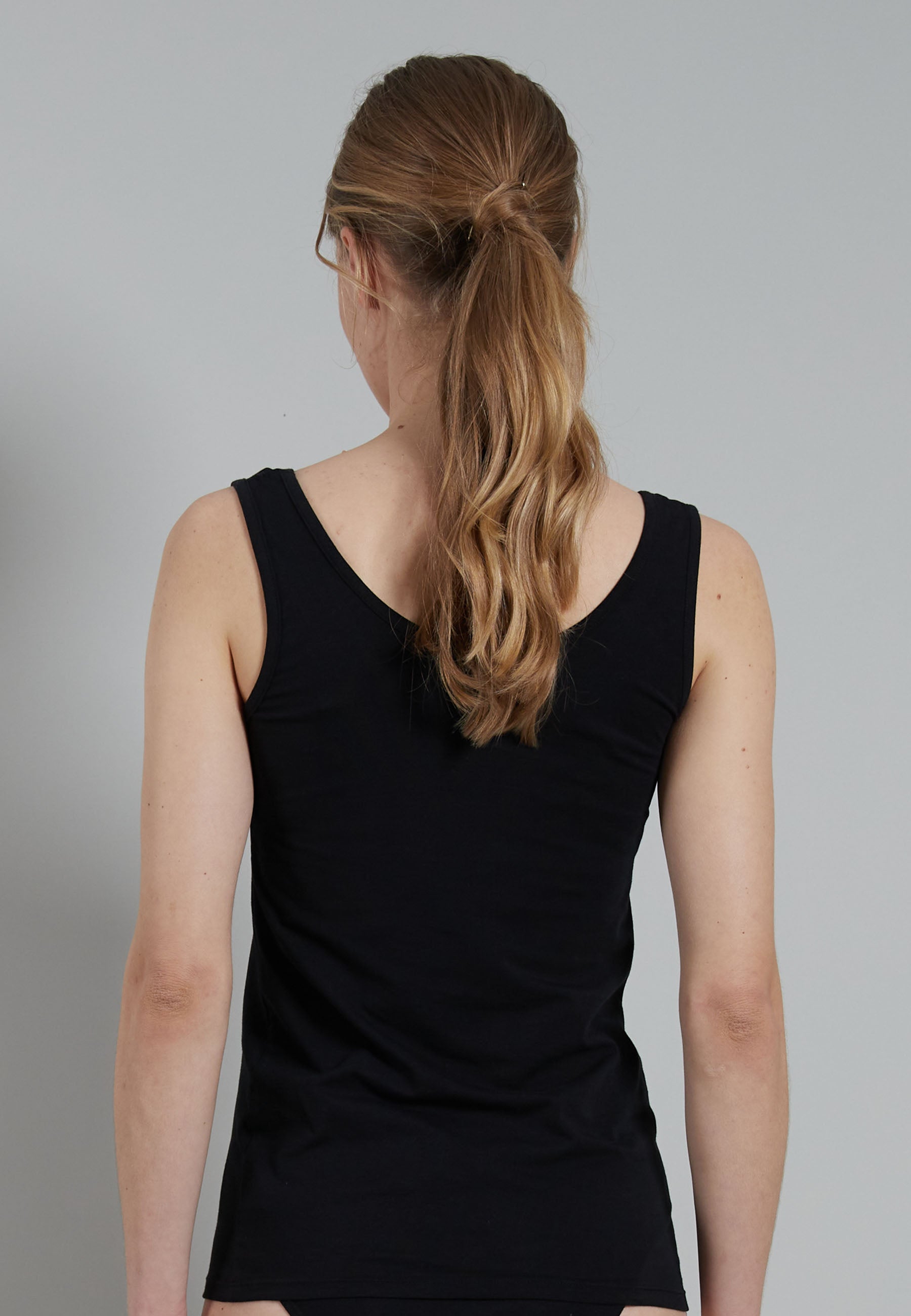 GÖTZBURG Damen Unterhemd schwarz uni 3er Pack