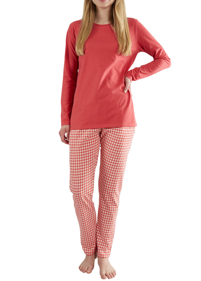 GÖTZBURG Damen Pyjama rot kariert