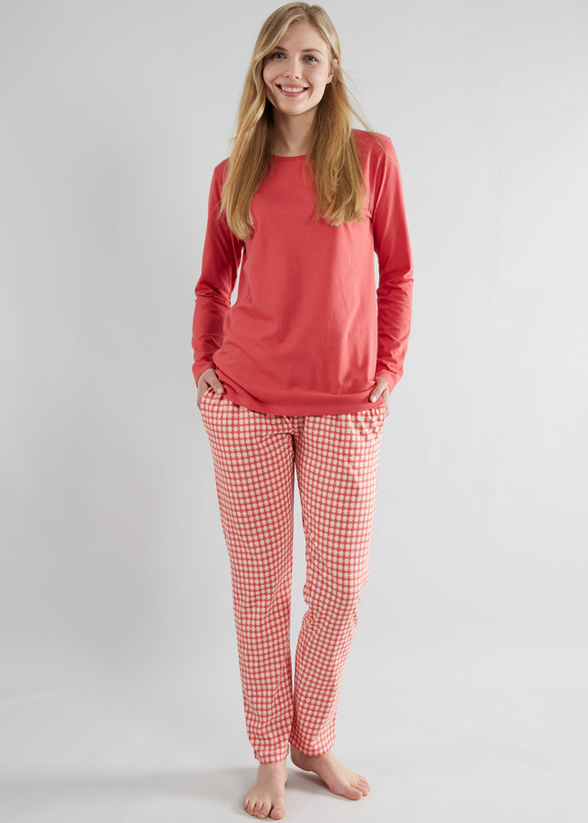 GÖTZBURG Damen Pyjama rot kariert