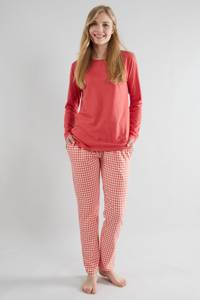 GÖTZBURG Damen Pyjama rot kariert