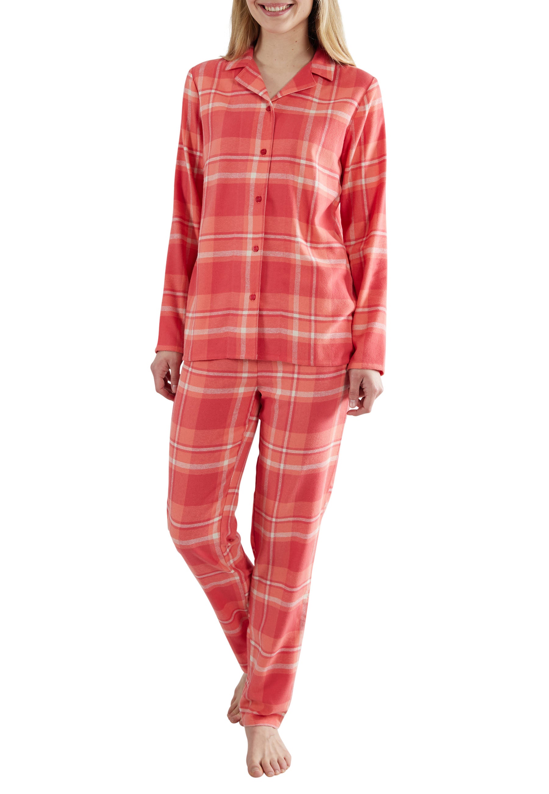 GÖTZBURG Damen Pyjama rot kariert