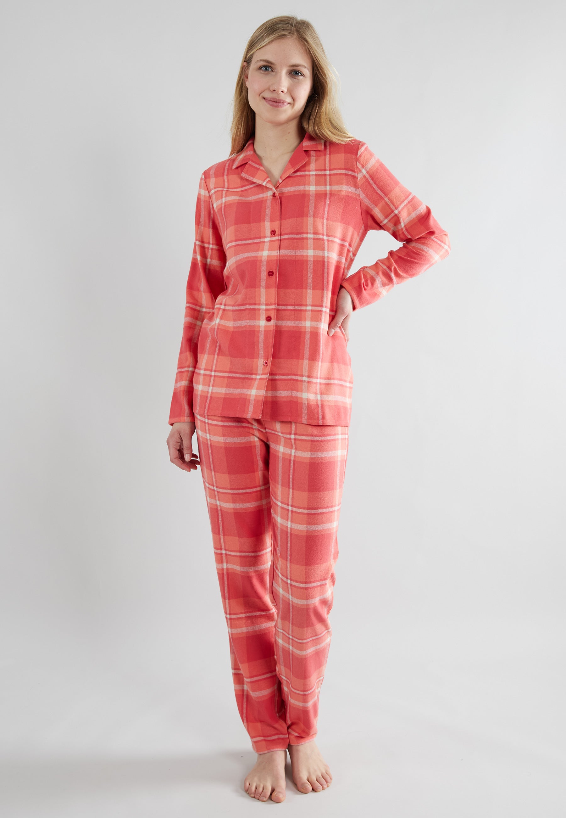GÖTZBURG Damen Pyjama rot kariert