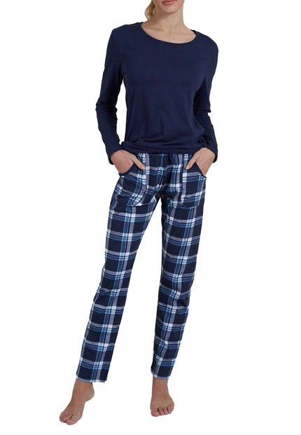 GÖTZBURG Damen Pyjama blau bedruckt