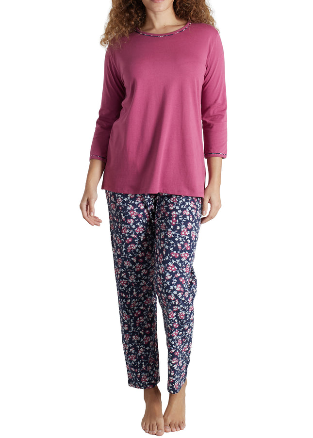 GÖTZBURG Damen Pyjama rot bedruckt