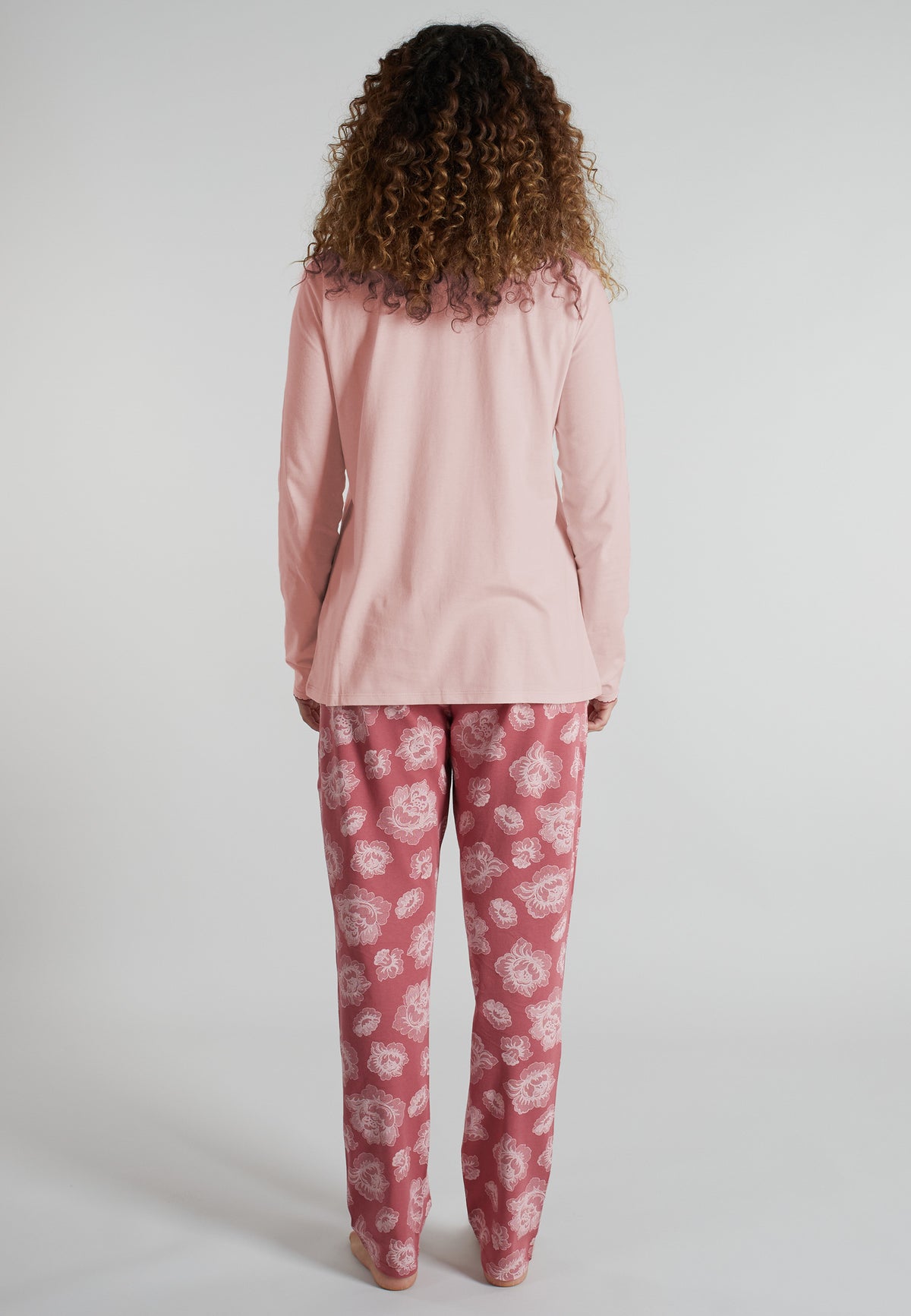 GÖTZBURG Damen Pyjama rot geblümt