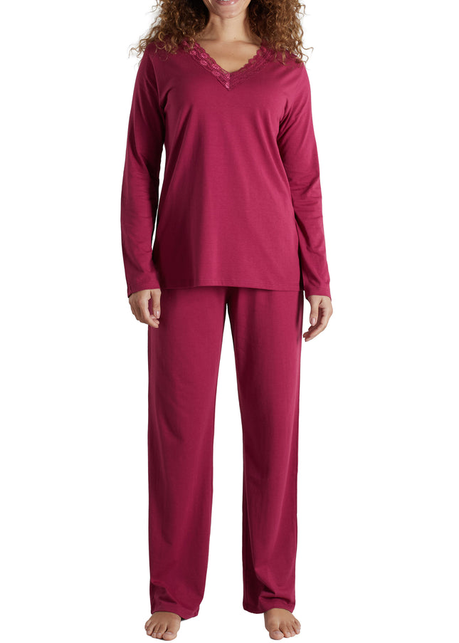 GÖTZBURG Damen Pyjama rot uni