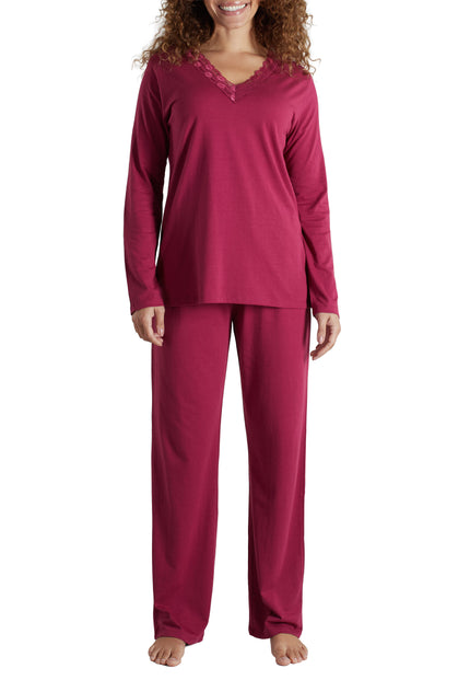 GÖTZBURG Damen Pyjama rot uni