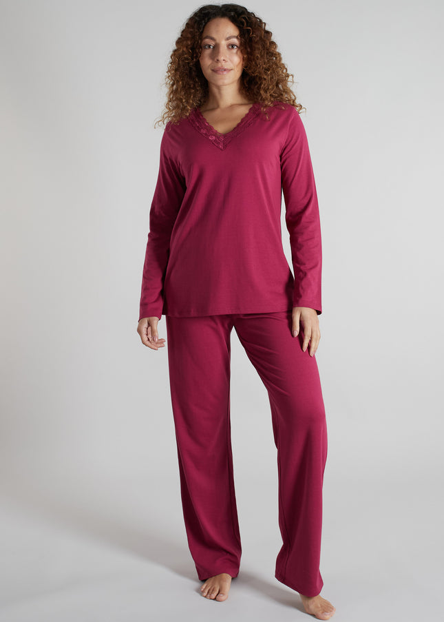 GÖTZBURG Damen Pyjama rot uni