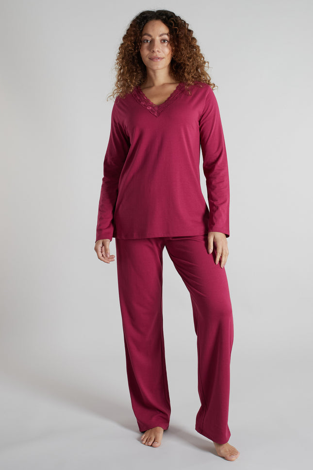 GÖTZBURG Damen Pyjama rot uni