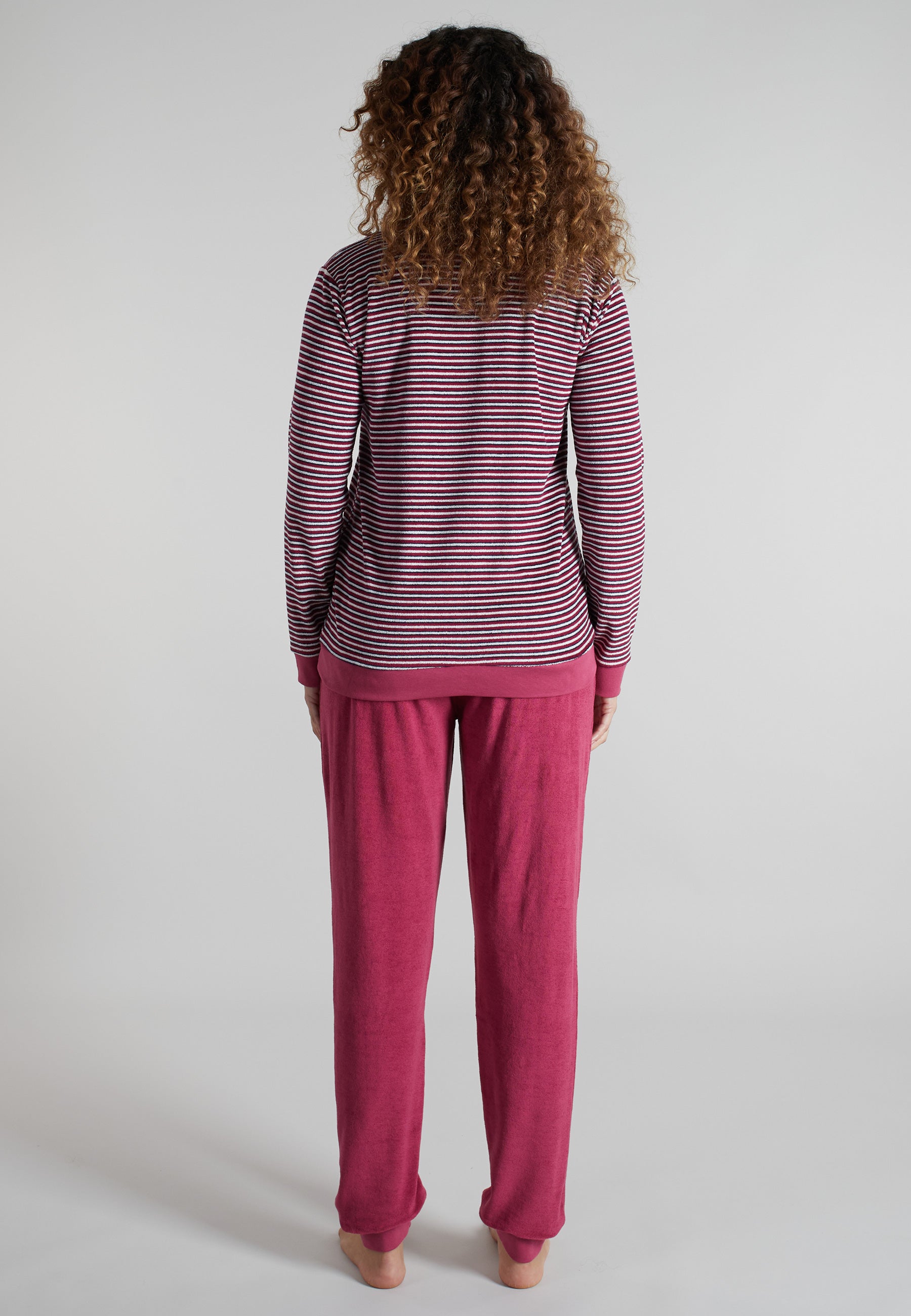 GÖTZBURG Damen Pyjama rot quergestreift