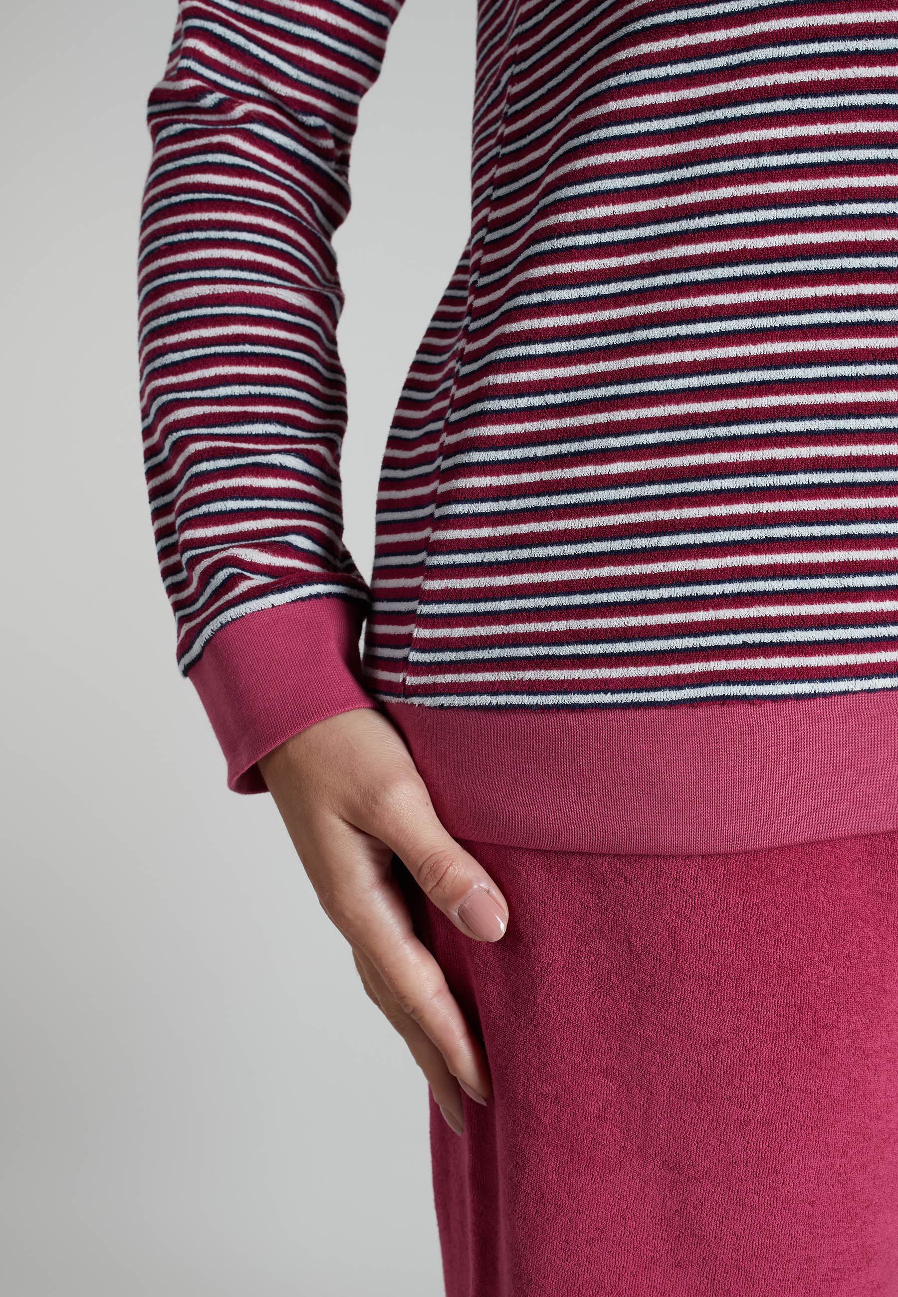 GÖTZBURG Damen Pyjama rot quergestreift