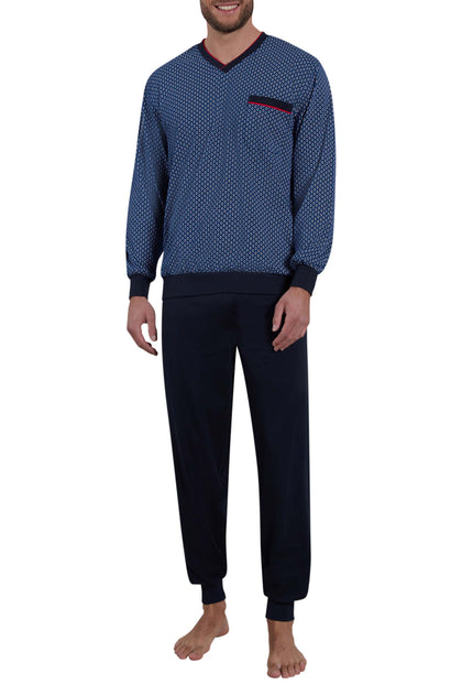 GÖTZBURG Herren Pyjama blau bedruckt