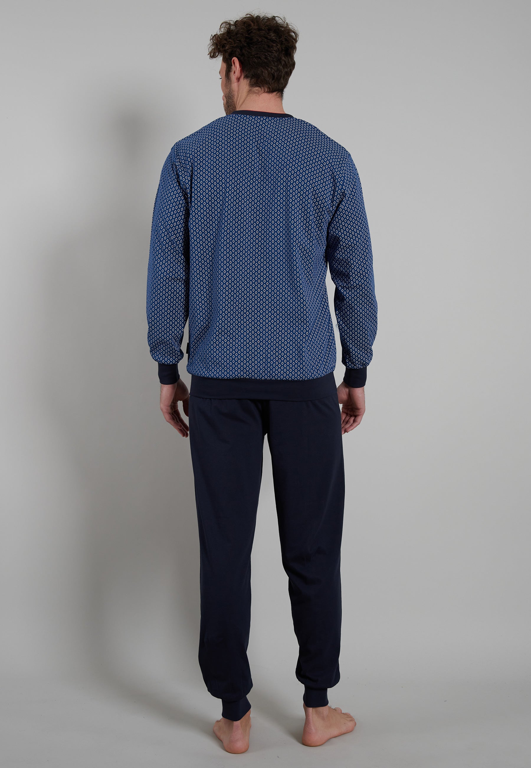GÖTZBURG Herren Pyjama blau bedruckt