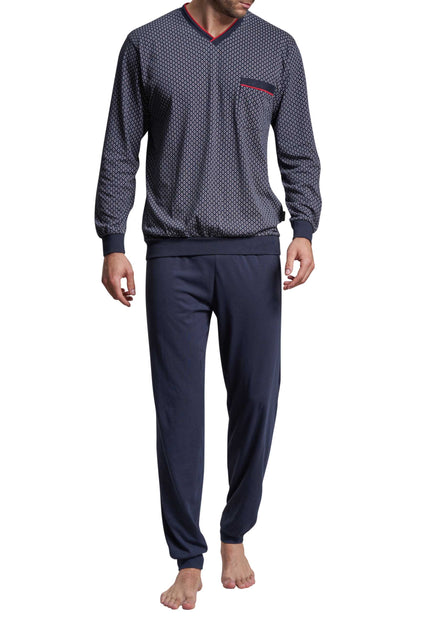 GÖTZBURG Herren Pyjama blau bedruckt