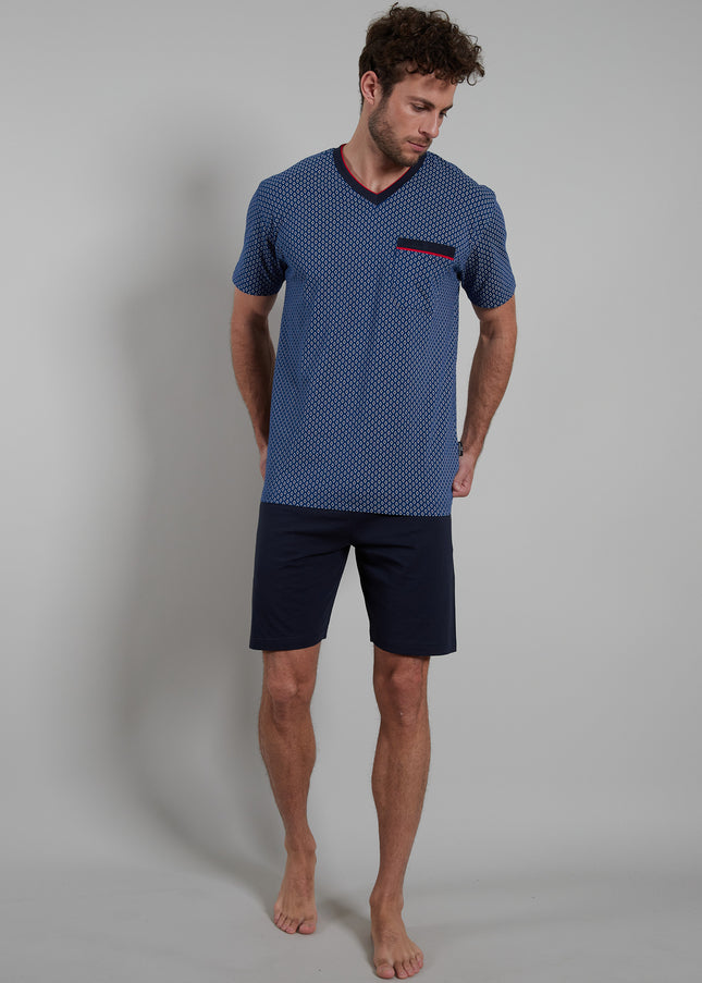 GÖTZBURG Herren Shorty blau bedruckt