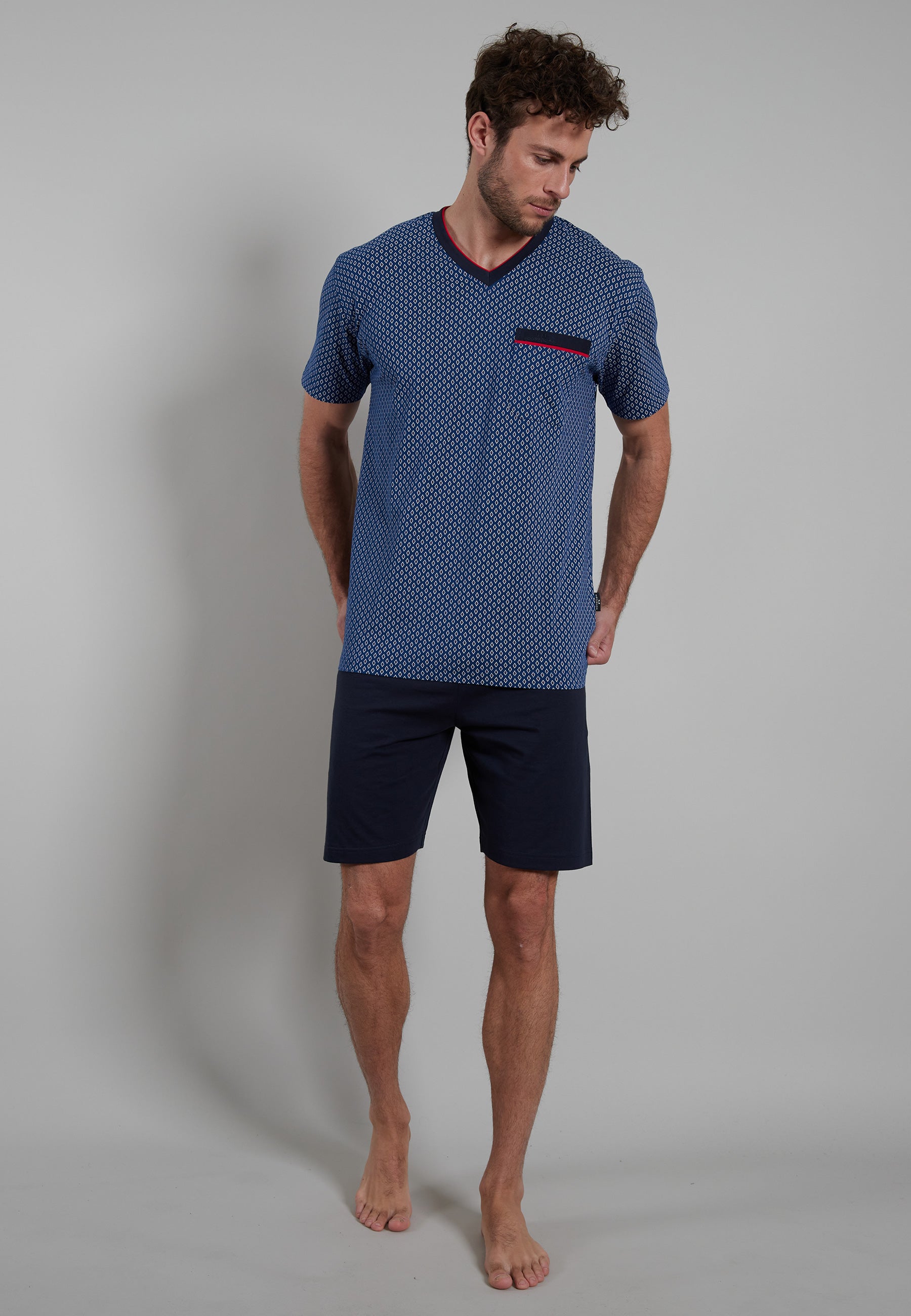 GÖTZBURG Herren Shorty blau bedruckt