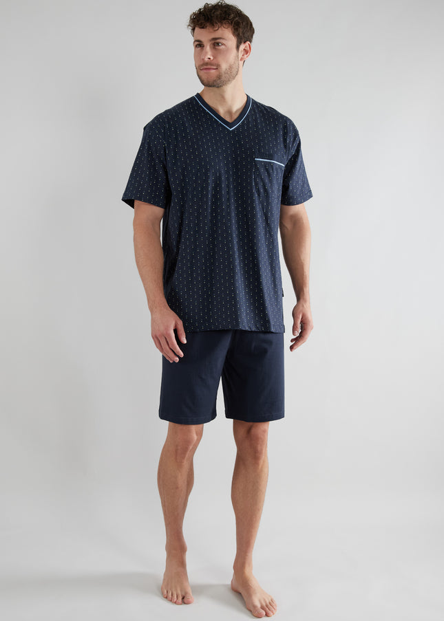 GÖTZBURG Herren Shorty blau bedruckt