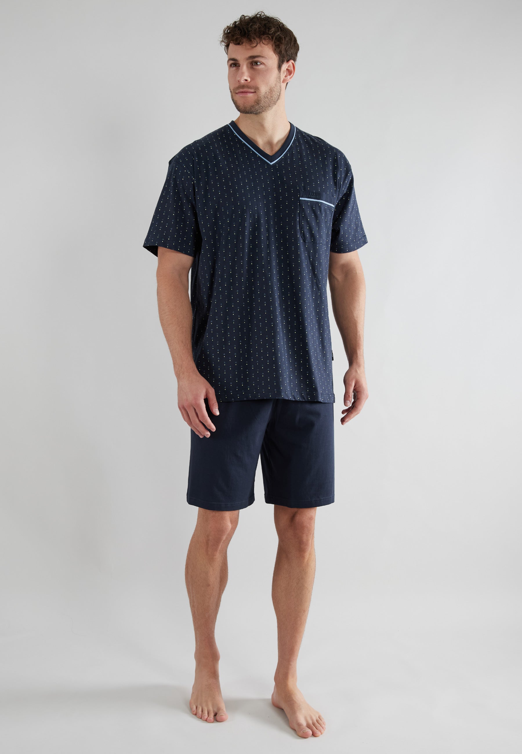 GÖTZBURG Herren Shorty blau bedruckt