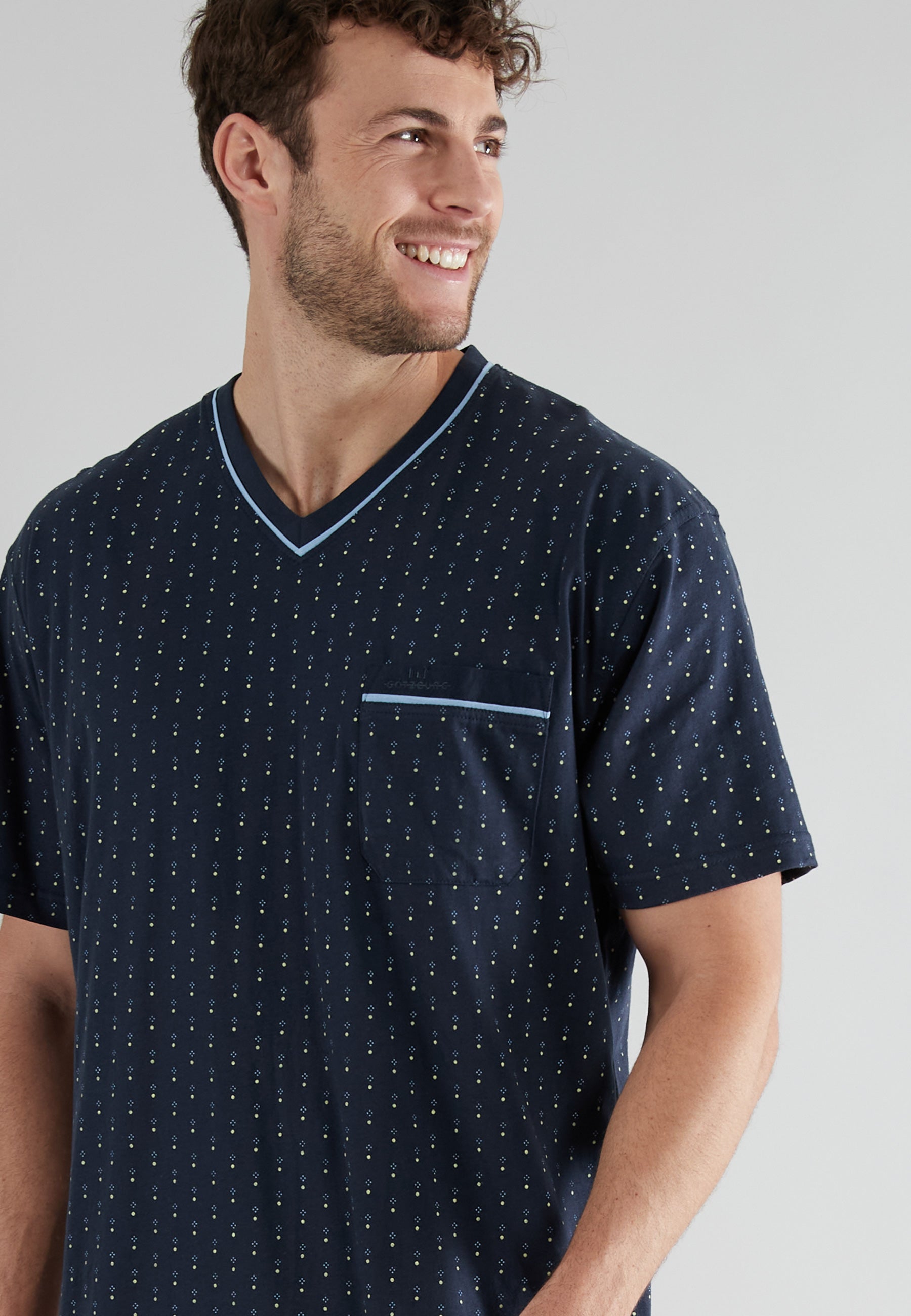 GÖTZBURG Herren Shorty blau bedruckt
