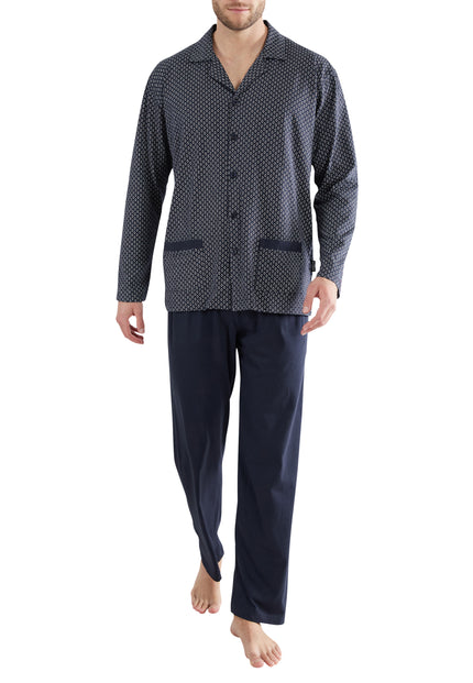 GÖTZBURG Herren Pyjama blau bedruckt