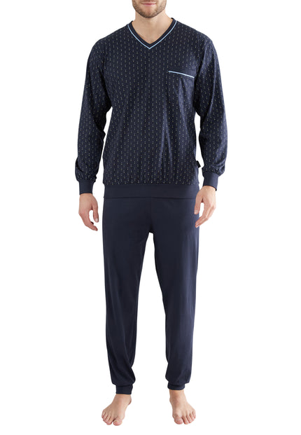 GÖTZBURG Herren Pyjama blau bedruckt