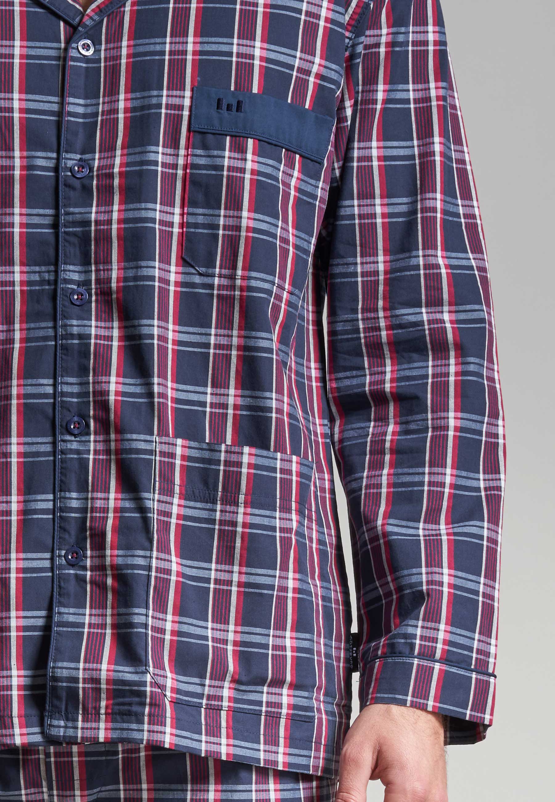 GÖTZBURG Herren Pyjama blau kariert