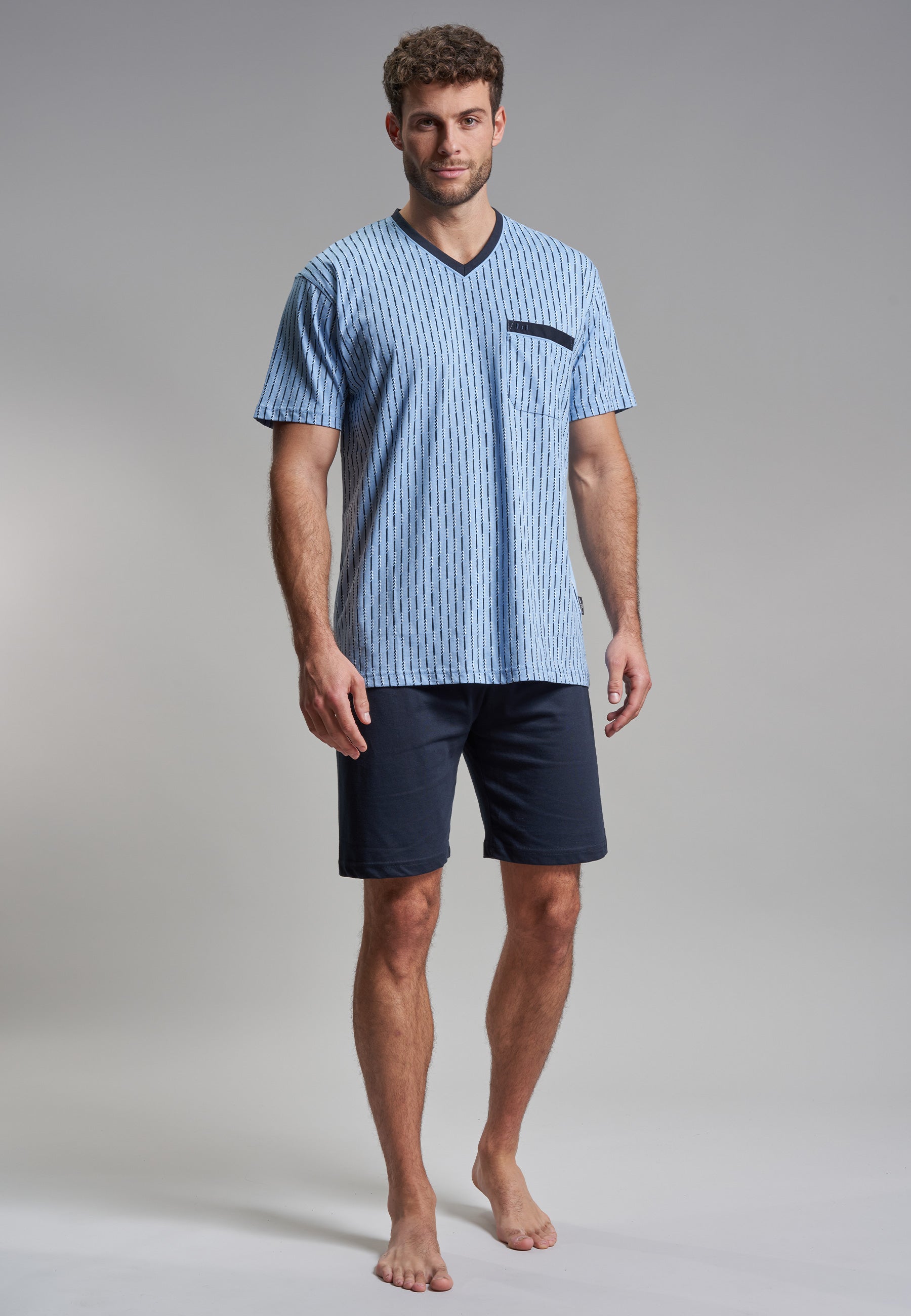 GÖTZBURG Herren Shorty blau bedruckt