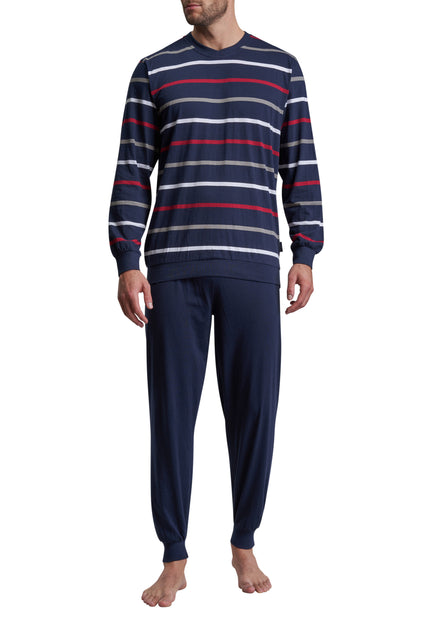 GÖTZBURG Herren Pyjama blau quergestreift