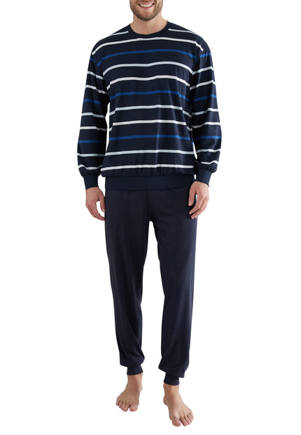 GÖTZBURG Herren Pyjama blau quergestreift