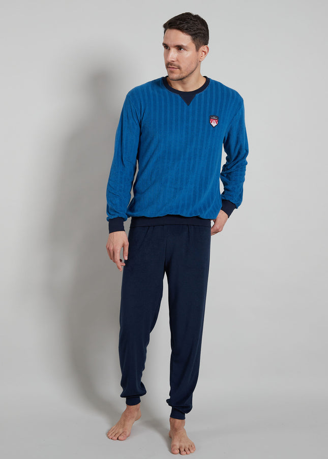 GÖTZBURG Herren Pyjama blau längsgestreift