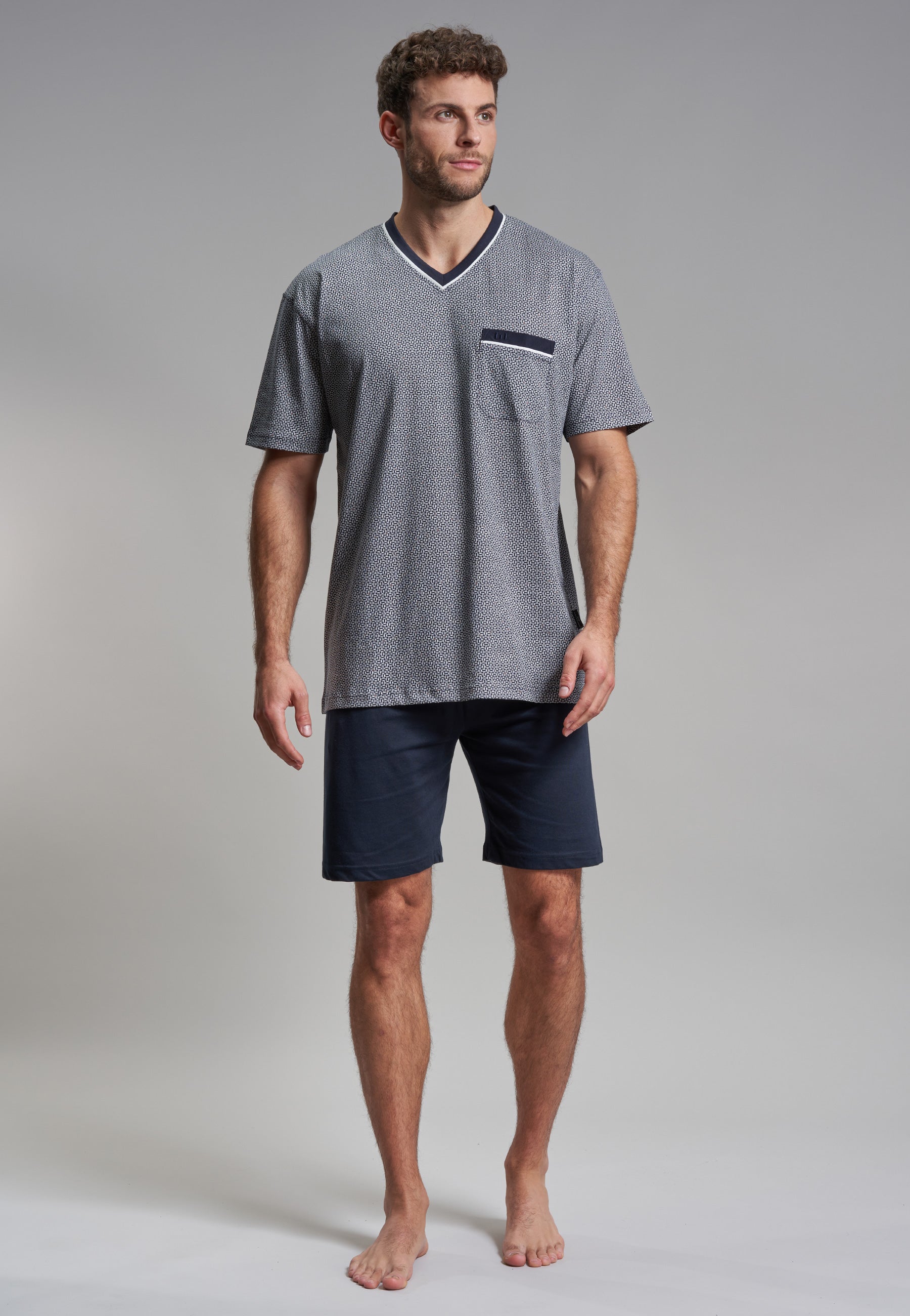 GÖTZBURG Herren Shorty blau bedruckt
