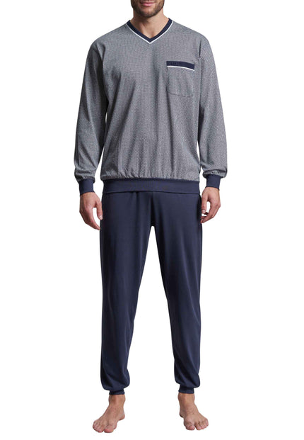 GÖTZBURG Herren Pyjama blau bedruckt