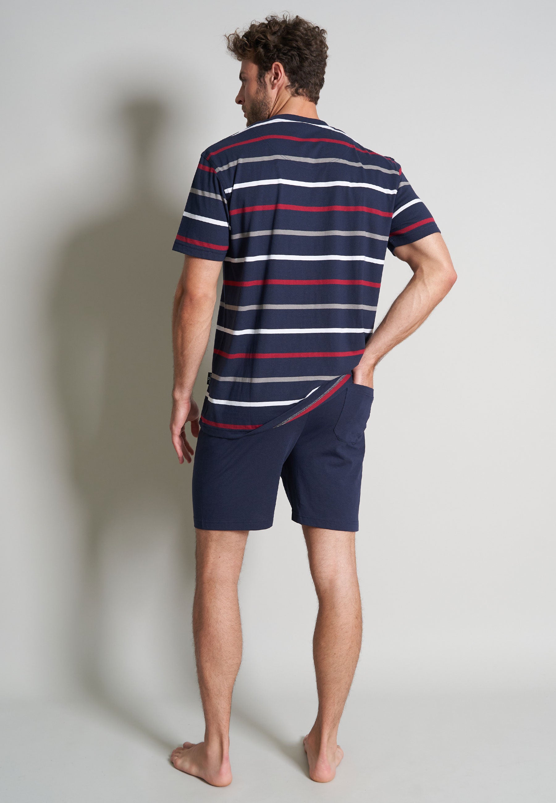 GÖTZBURG Herren Shorty blau quergestreift