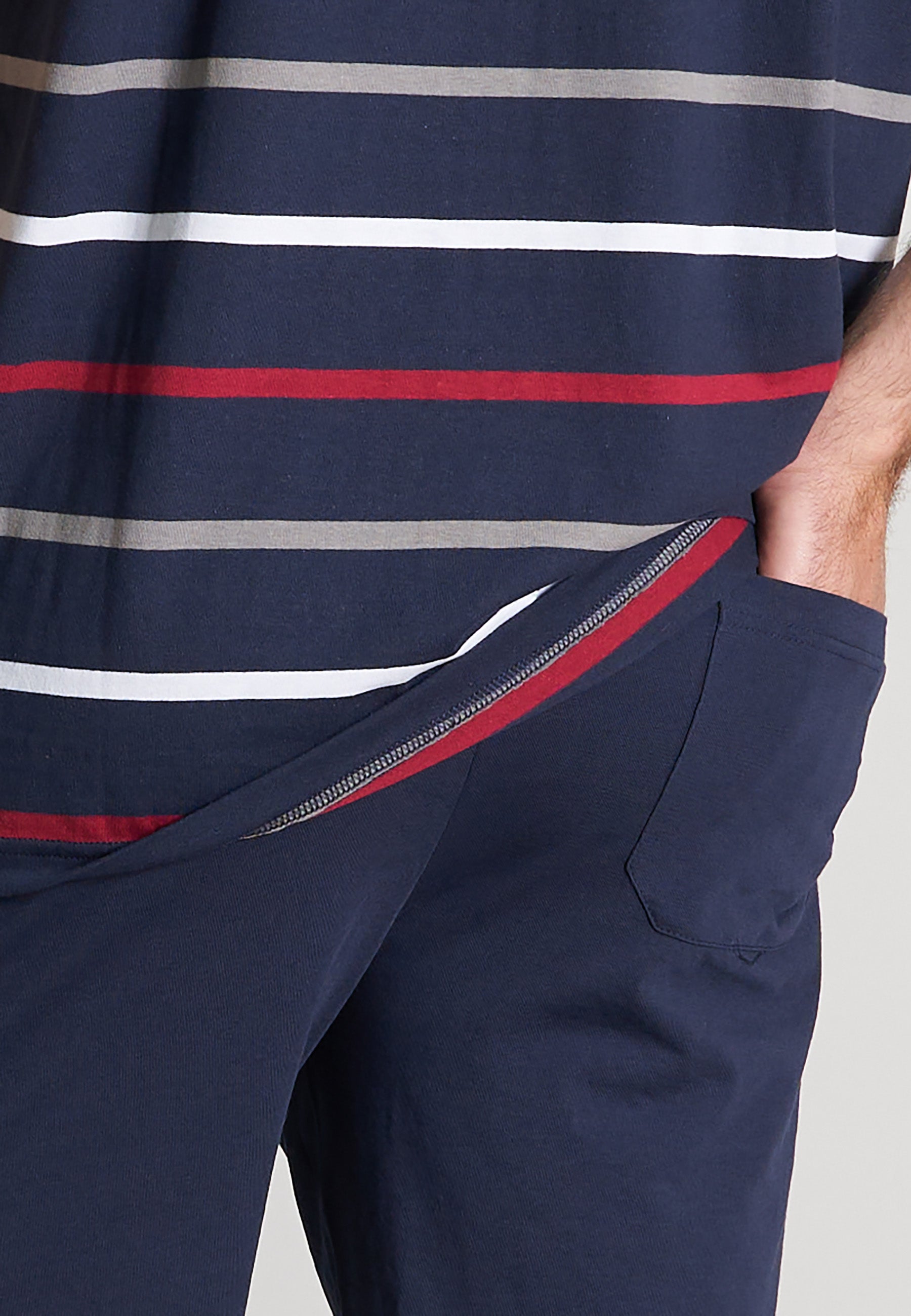 GÖTZBURG Herren Shorty blau quergestreift