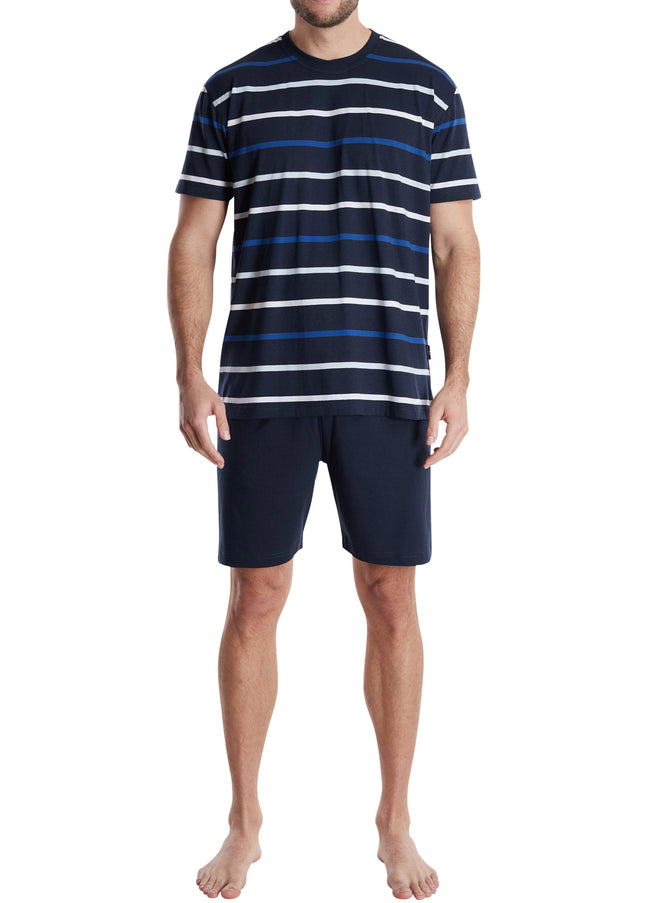 GÖTZBURG Herren Shorty blau quergestreift