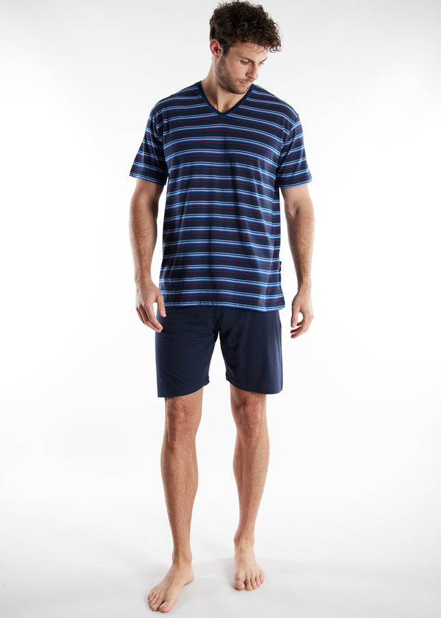 GÖTZBURG Herren Shorty blau quergestreift
